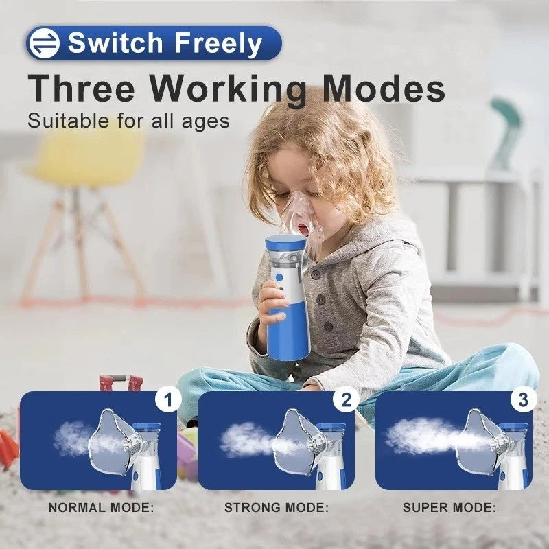 Portable Mesh Nebulizer – Ultra-Quiet Fast Relief for Asthma & Breathing