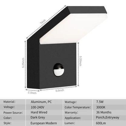 Inowel Wall Light Outdoor LED Wall Mount Lamp Wall Sconce Lighting With Motion Sensor Lantern Fixture 19217