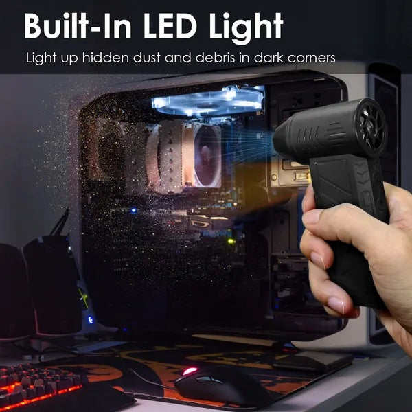 Compressed Air Duster With LED Light Up To 150000RPM Speed For PC