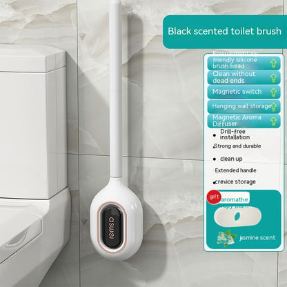 New Toilet Brush Household No Dead Angle Wash Toilet Wall-mounted Silicone Gap Cleaning Gadget Toilet Aromatherapy Box